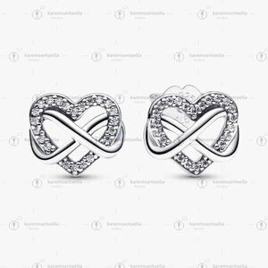 Pandora Sparkling Infinity Heart Stud Earrings